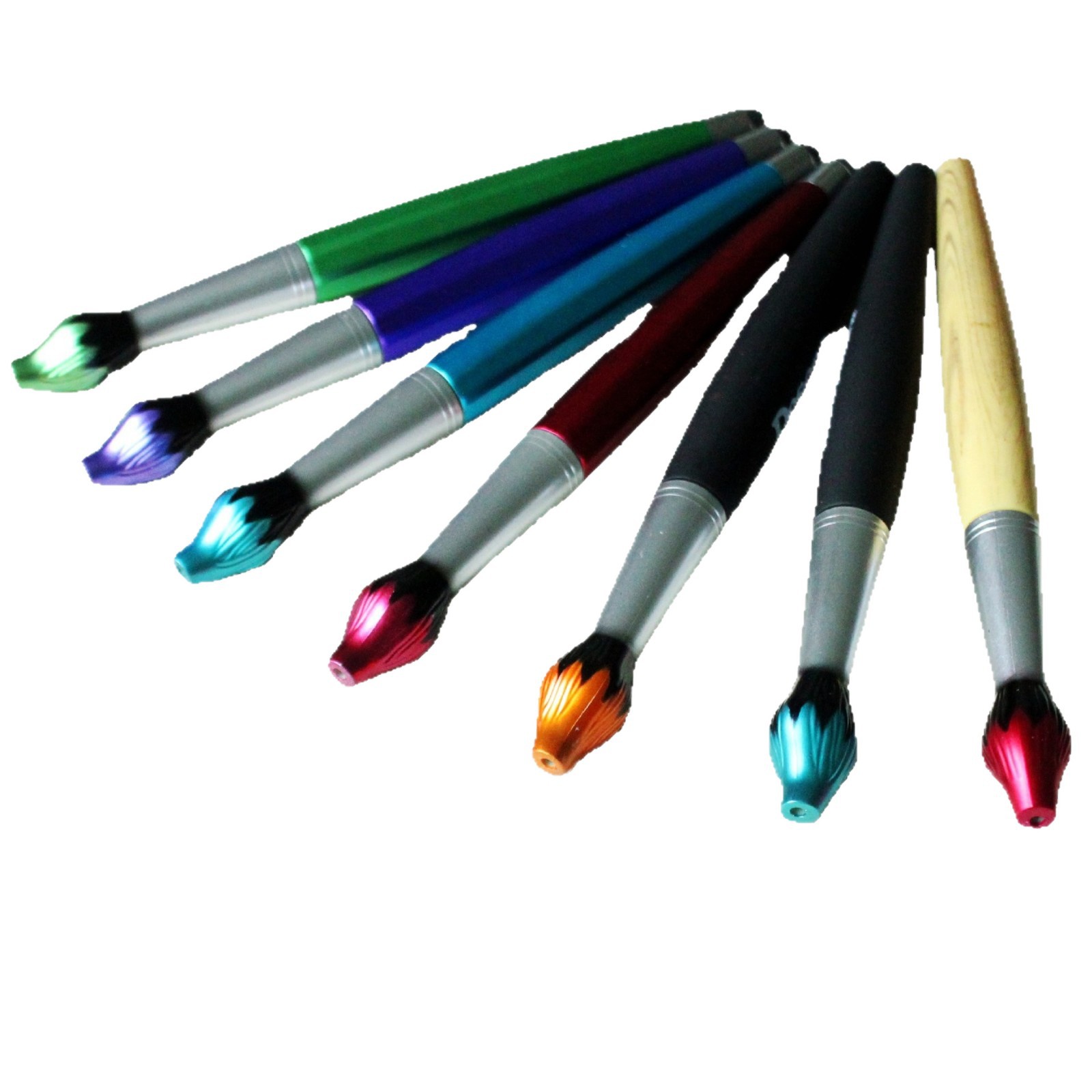 Venta de pintura al óleo pluma de dibujos animados giro de imitación de madera bolígrafo pegamento aerosol publicidad pluma antorcha bolígrafo
