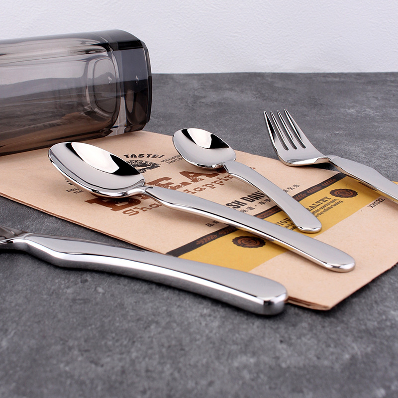 COOKONE18 / 10 cuchillo y tenedor de acero inoxidable cuchara set tenedor cubierta carne comida occidental para niños arroz y arroz