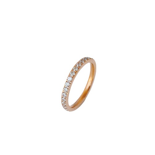 Korean style simple full circle diamond titanium steel ring female niche best friend couple ring internet celebrity same style trendy jewelry