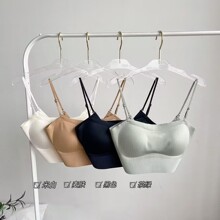 新款美背吊带带胸垫乳胶垫亲肤透气不闷热上托收副乳无痕裹胸868