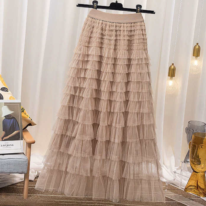 Mesh Patchwork Cake Skirt 2025 Spring/Summer/Autumn/Winter New Mid-Length A-Line Long Skirt Puffy Tulle Skirt Mesh Patchwork Cake Skirt 2025 Spring/Summer/Autumn/Winter New Mid-Length A-Line Long Skirt Puffy Tulle Skirt