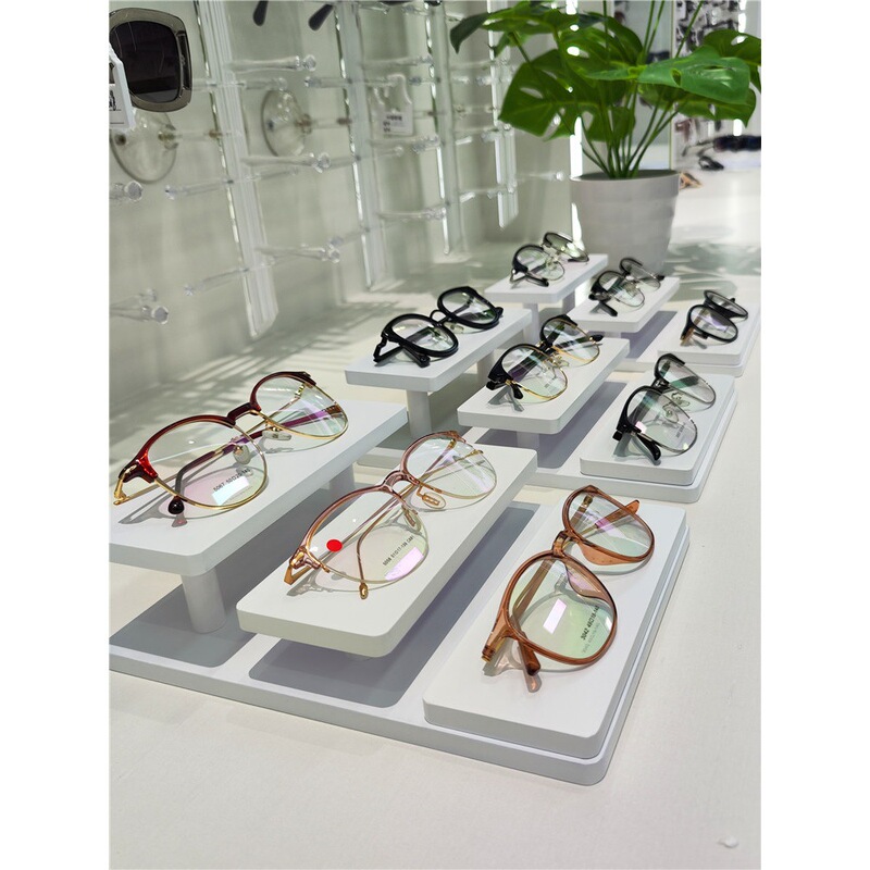 Good Workmanship, Detachable Three- or Four-Tier Wooden Ladder-Style Eyeglasses Display Stand, Sunglasses Storage Rack, Decorative Prop