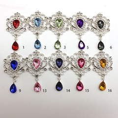 合金ラインストーン 60*32 ミリメートル水滴アクリルシルバー DIY ペンダントフラワープレートダイヤモンドバックル衣類靴と帽子