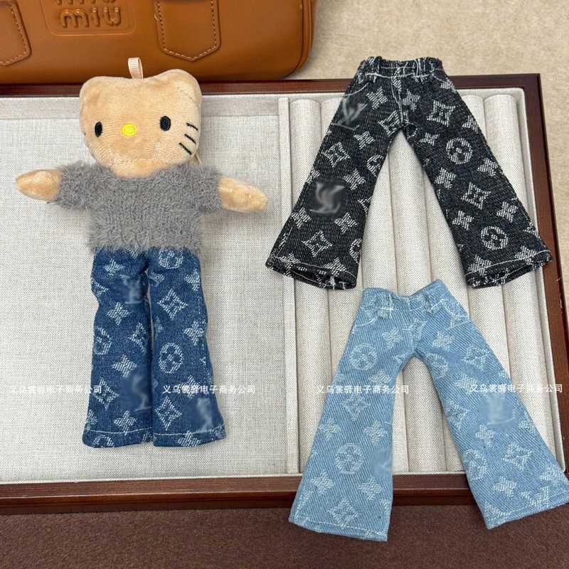 New Kt Printed Jeans High-Rise Loose High-End Jeans Bag Pendant Decoration Doll Clothing Replacement Wholesale