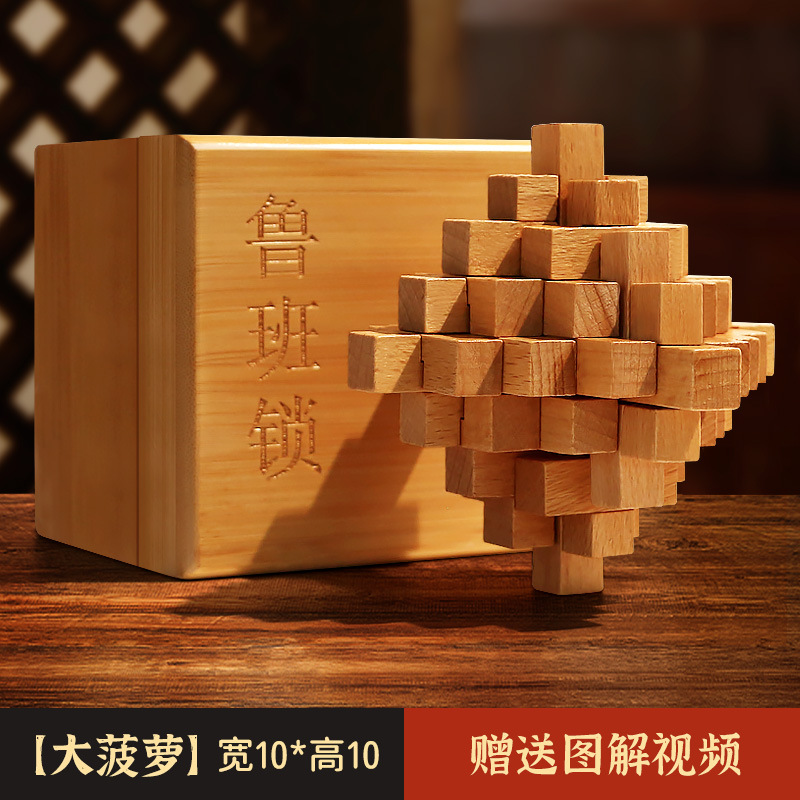 Luban Lock Kongming Lock Juego completo de bloques de construcción de espiga y espiga Juguetes educativos para niños de 8-12 años de edad, quema de cerebro intelectual 10