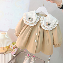 女童外套春秋季2025新款风衣洋气女孩女宝宝秋款小童儿童装上衣潮