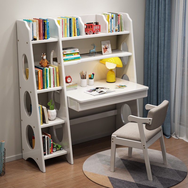 Escritorio de madera maciza estantería estudio en el hogar escritorio de la computadora escritorio moderno minimalista niños estudio escritorio y silla