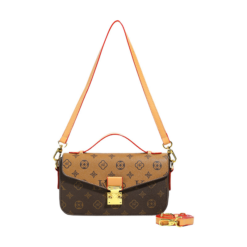 Bolso de textura transfronteriza 2025 verano nuevo bolso femenino retro impreso bolso de hombro moda contraste color bandolera marea