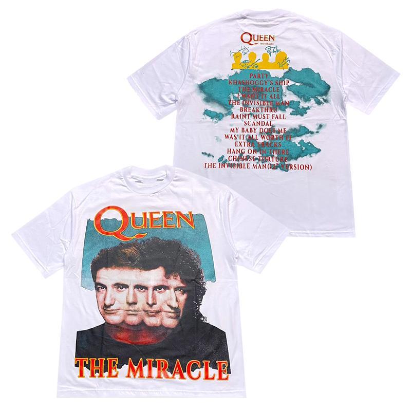 The Miracle Miracle Records Song Queen Band Rock Punk Loose Direct Spray Short Sleeve T-Shirt