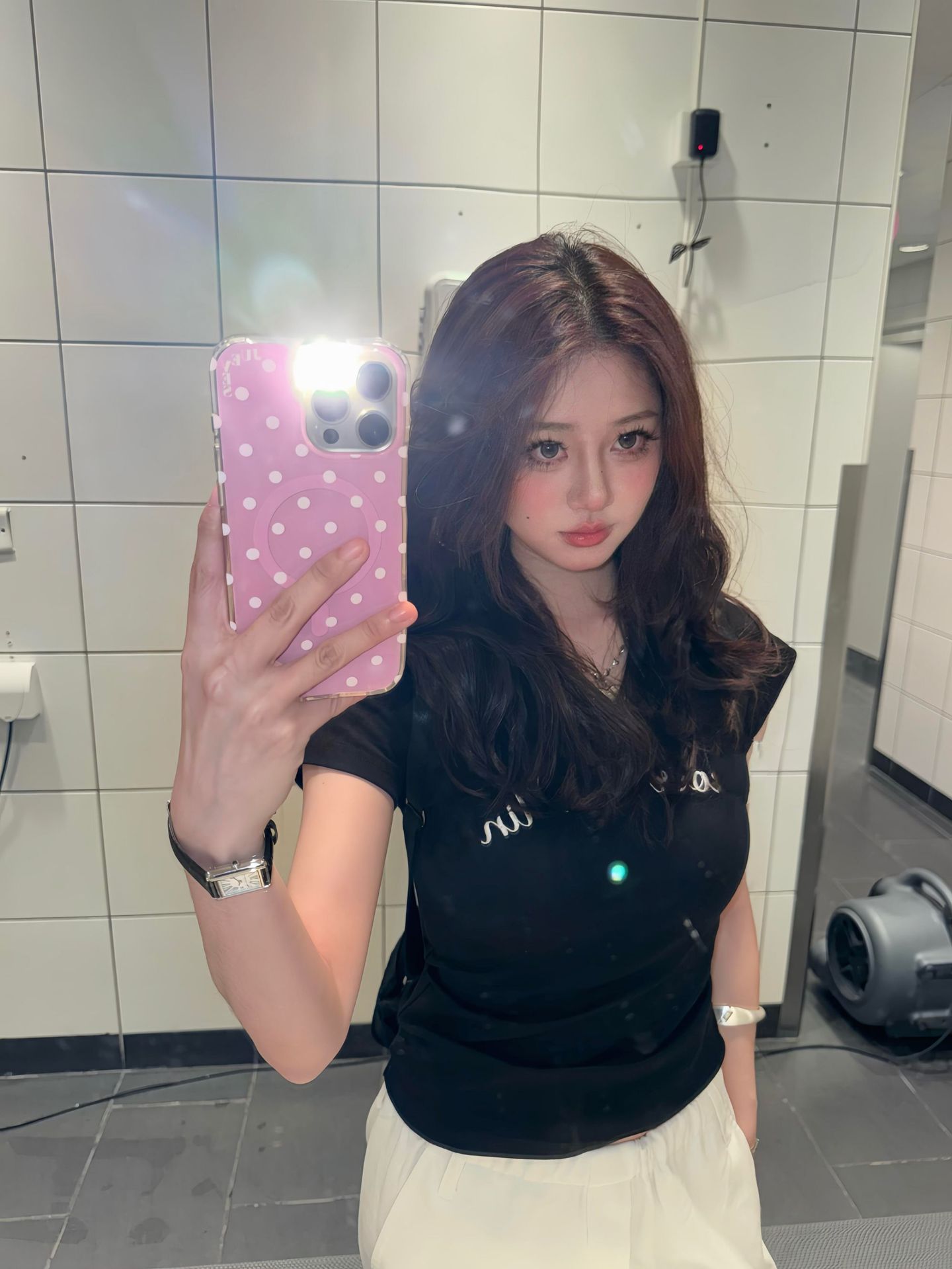 [210g 40수 빗질 92% 면 + 8% 스판덱스] 여름 프린트 여성용 슬림핏 오른쪽 어깨 브이넥 반팔 티셔츠