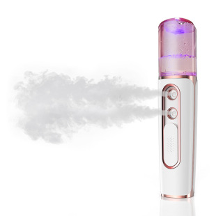 Double hole spray hydrating instrument handheld portable USB rechargeable facial moisturizing beauty instrument mini cold spray humidifier
