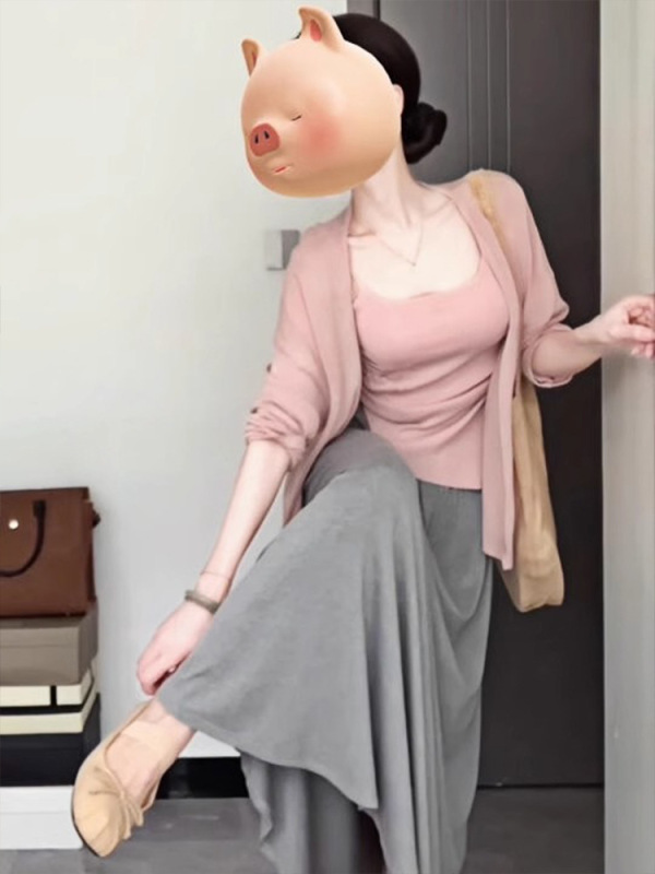 感穿搭秋装搭配一整套大码胖mm遮肉显瘦针织连衣裙子三件套装|undefined