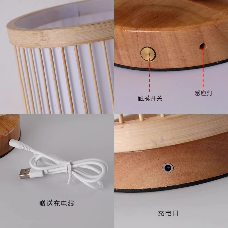 Viento tranquilo dormitorio sala de estar comedor hotel creativo mesera de cama luz de atmósfera recargable sala de té lámpara de mesa decorativa