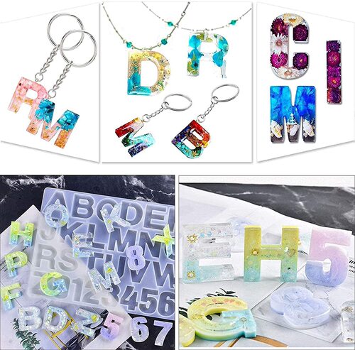 DIY Crystal Droplet Casting Letter and Number Mold 26 English Letter and Number Mold High Mirror Process