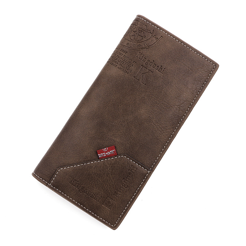Nuevo europeo y americano retro de los hombres cartera larga cartera titular de la tarjeta de cambio de certificado bolsa larga cartera de los hombres al por mayor
