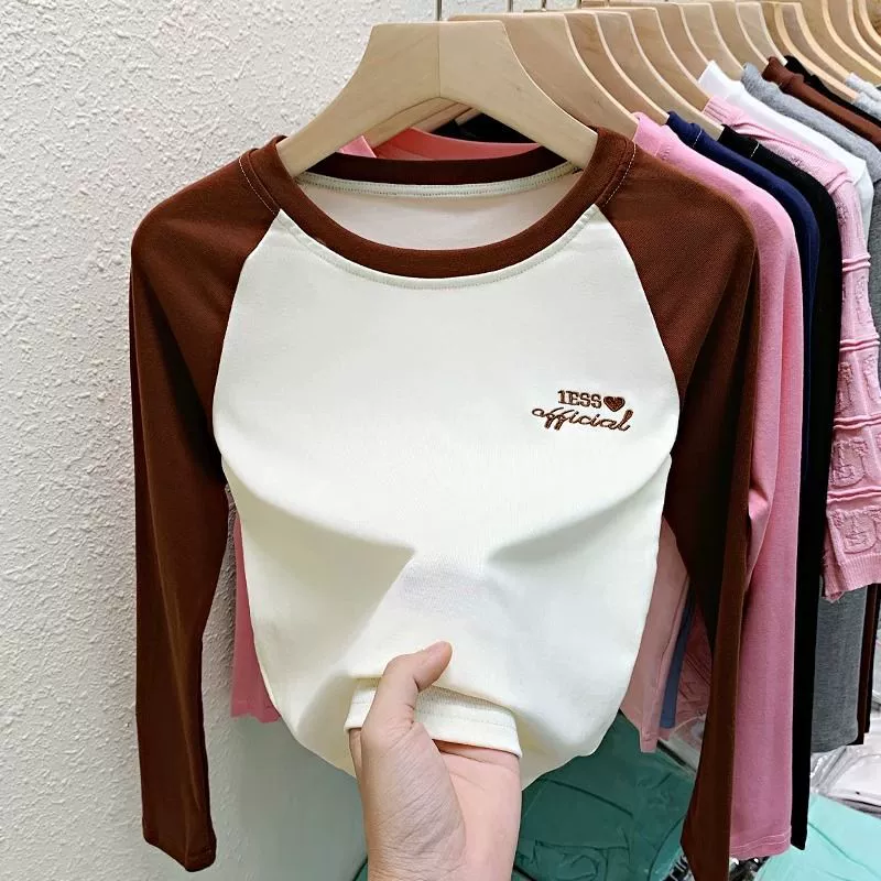Футболка с длинными рукавами для девочек Осенняя одежда 2024 новый корейский стиль