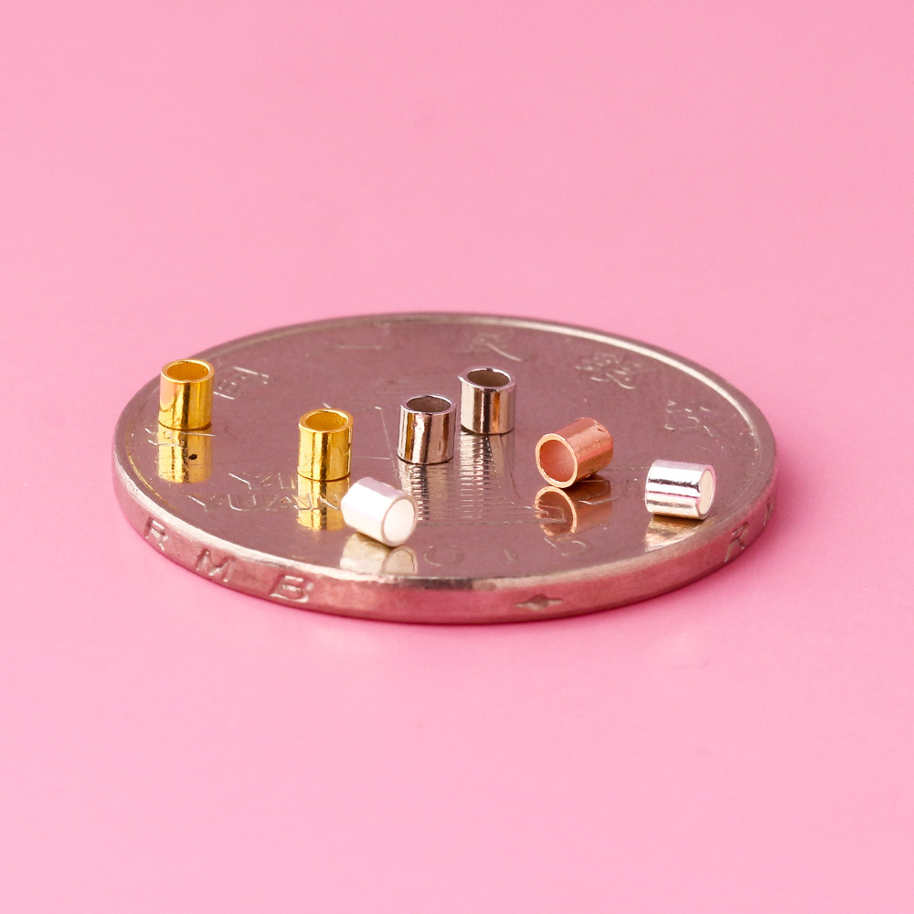 Cuentas de plata s925 cuentas sueltas tubo recto espaciador cuentas posicionamiento tubo posicionamiento cuentas DIY material de joyería pulsera Accesorios