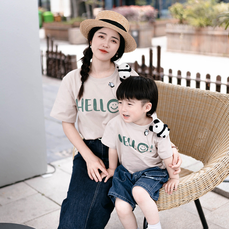Spot] parent-child T-shirt summer men's baby mother and son children's sister and brother's parent-child dress short sleeve family dress mother and daughter T-shirt