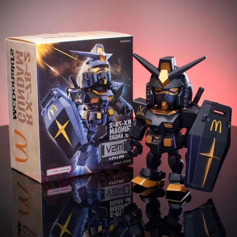 マクドナルド共同ブランドブラックゴールドガンダム共同ブランドアンガスフィギュアオリジナルメカおもちゃ子供モデル人気の装飾品|undefined