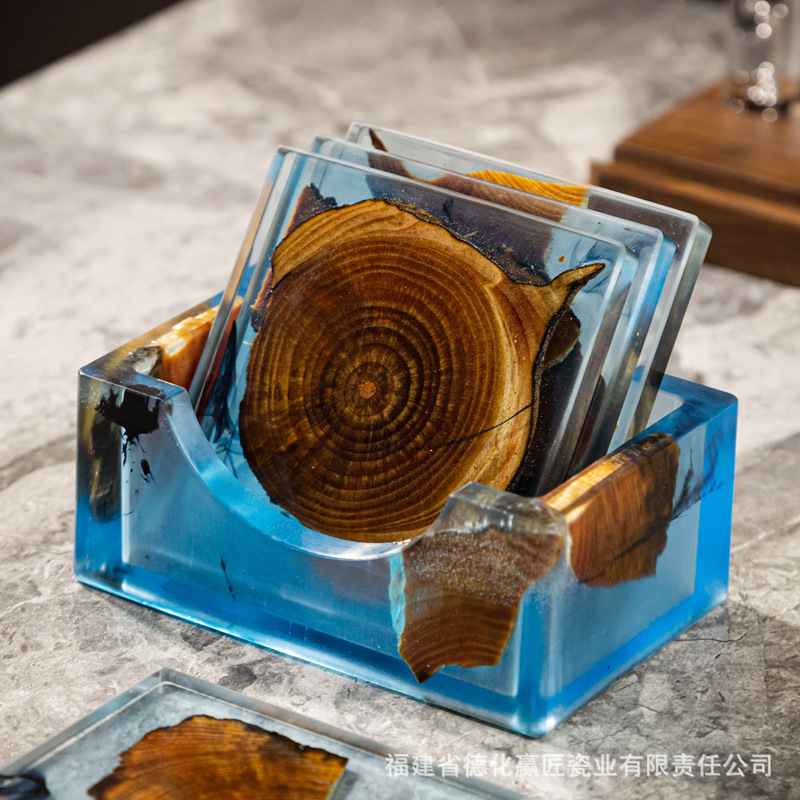 Taza de té de madera japonesa almohadilla de aislamiento de resina simple taza de taza almohadilla creativa piezas de ceremonia del té accesorios de acantilado hogar almohadilla de ciprés