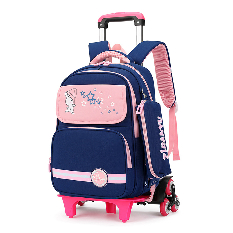 Natural Fish nuevo grado 2 a 6 escalera escalada carro mochila Junior High School niños gran capacidad desmontable entrega de una sola pieza