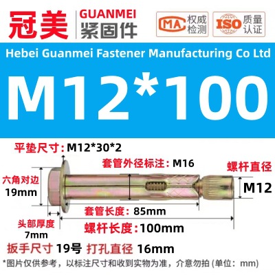 Анкерный болт Guanmei стандарт GB 12х100
