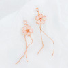 Brand asymmetrical elegant earrings, Japanese and Korean, simple and elegant design, flowered, wholesale