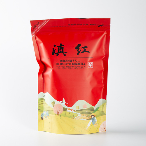 Yunnan Dianhong packaging bag, sealed bag, ziplock bag, half catty, moisture-proof self-standing bag, sealed bag, tea bag YX3362