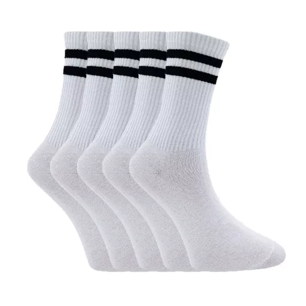 Socks for Men and Women, All-Season Mid-Calf Socks, Striped Parallel Bars Trendy Socks, Black and White Pure Color Stockings, Versatile Sports and Leisure Socks