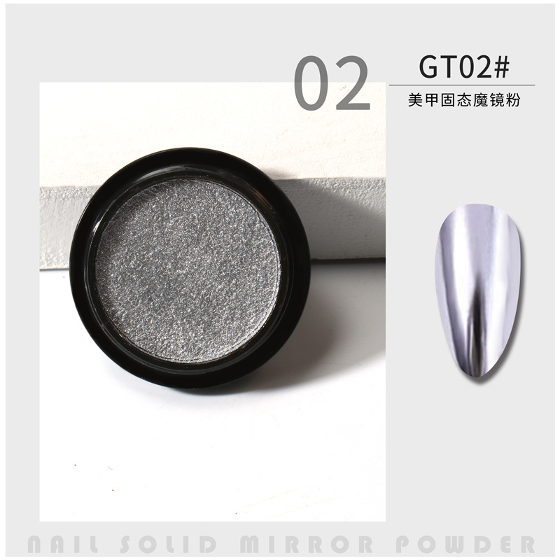 Suministro transfronterizo de uñas espejo mágico sólido en polvo sombra de ojos panqueque espejo sólido harina polvo de oro de titanio 2020 popular en línea