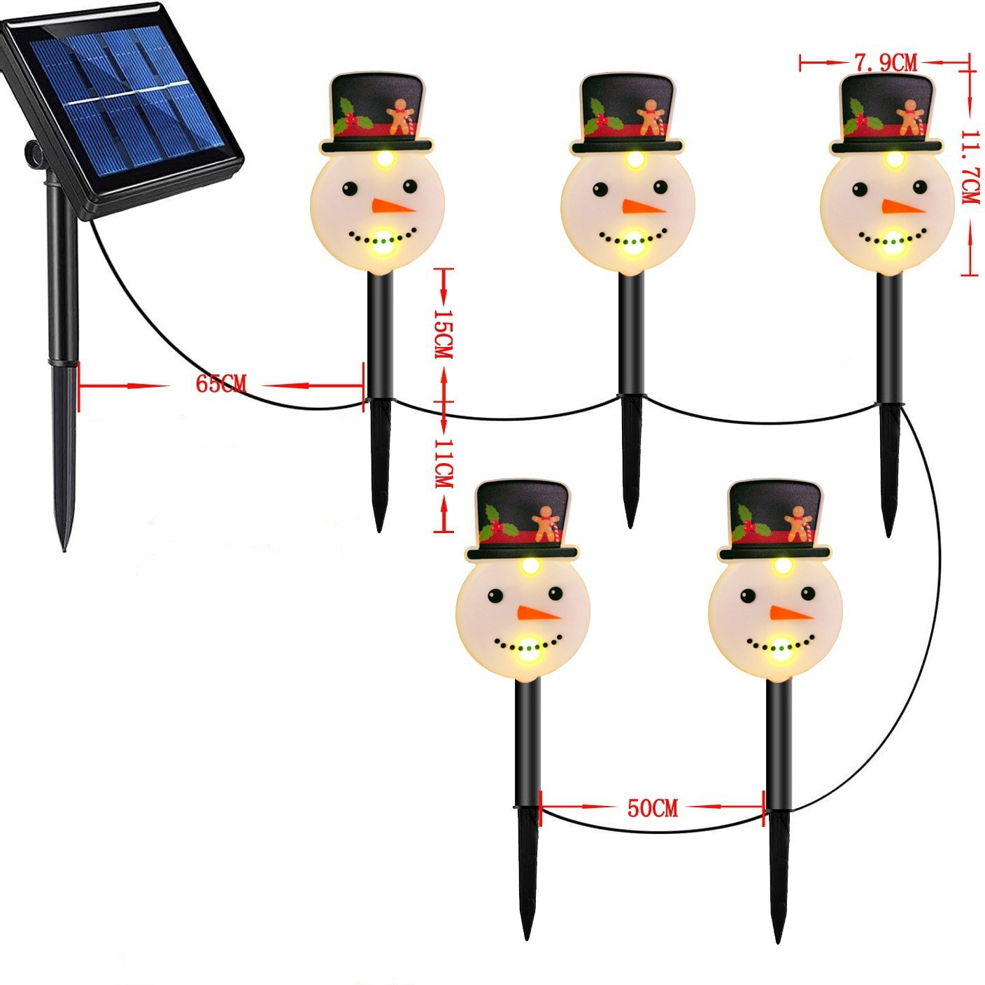 Santa Claus transfronterizo iluminación de césped al aire libre luz de jardín LED de Navidad luz solar luz de césped image 16