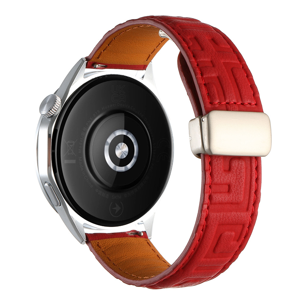 38g Weight Watch Strap Classification Pu Leather Material Solid Color Pattern Retro Style Retro Solid Color Watch Strap 12