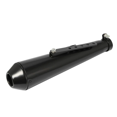 Motorcycle Modification Harley Triumph Climber Motorcycle Guz Harley Prince with Net Retro Fish Head Exhaust Pipe (Motorcycle exhaust pipe) - black