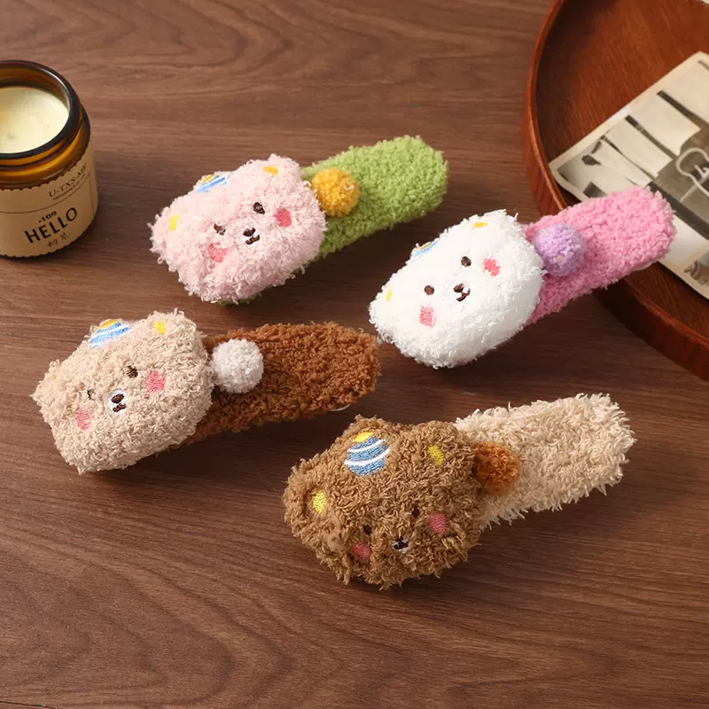 卡通毛绒大号小熊发夹高级感头饰可爱女秋冬刘海夹后脑勺无痕发卡