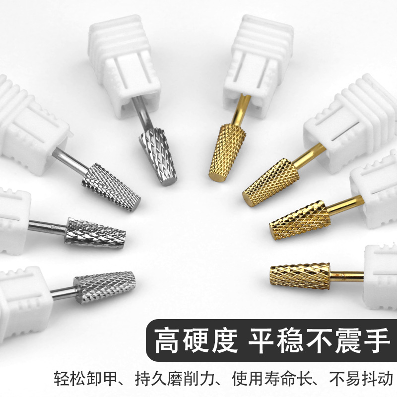 Nuevo tipo transfronterizo de uñas de acero de tungsteno, taladro de molienda eléctrica cónica de acero de tungsteno, herramientas de pulido y descarga de uñas en stock