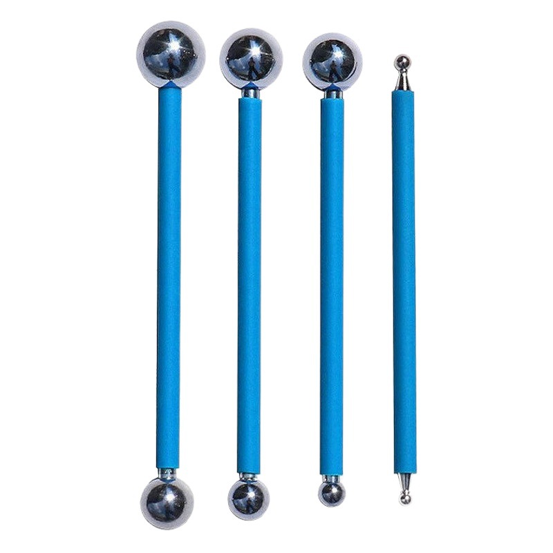 Ultra-ligero de arcilla amasamiento de plástico fondant flor herramienta de modelado sangría hecho a mano arcilla cerámica herramientas 4 8-cabeza píldora palos