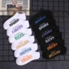 Couple letters black and white short socks