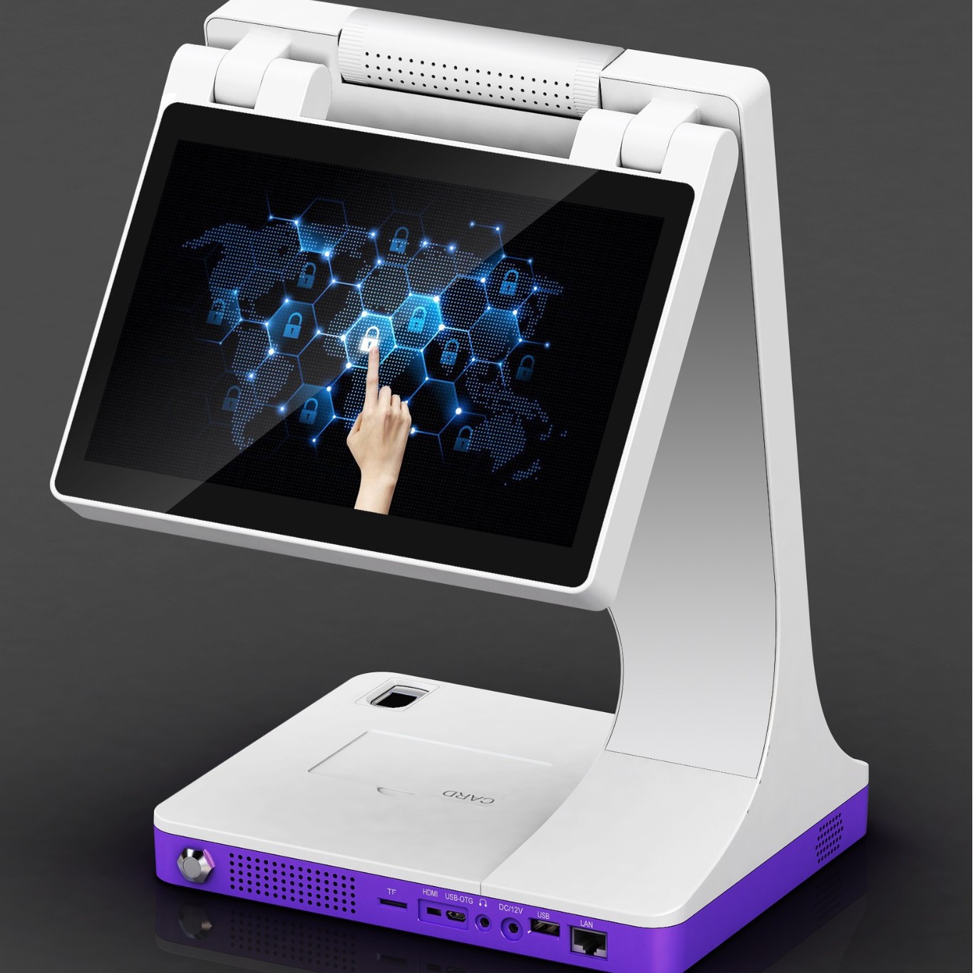 双屏人脸识别双目摄像头人证核验访客机一体机酒店