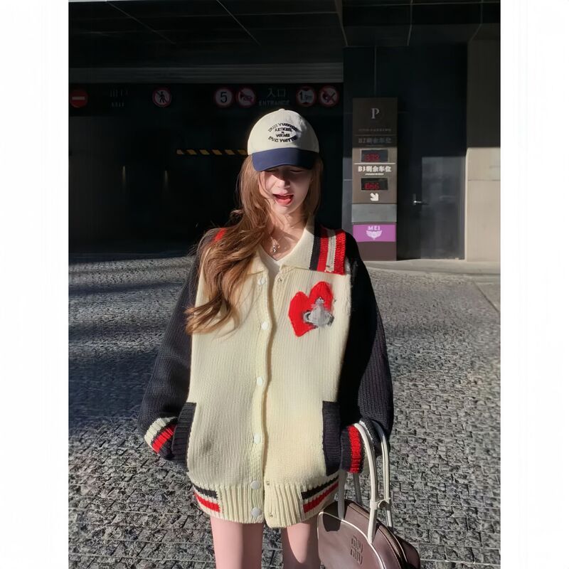 25Ss Yb Open/ 90% off Niche Designer Saturn Embroider Japanese Limited Knitwear Cardigan Top for Women