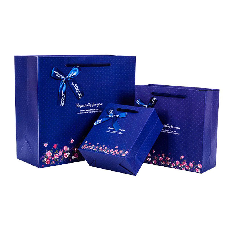 韩版碎花蝴蝶结礼品袋生日礼物袋服装袋回礼袋子广告促销纸袋新年