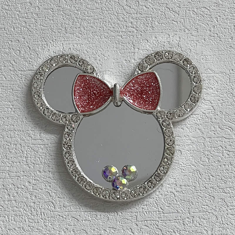DIY mobile phone shell jewelry accessories drop oil glitter diamond lens with adhesive love female Mickey Mouse mirror