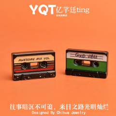 YQT ノスタルジックな歌テープミニチュア食品おもちゃデスクトップレトロ装飾品 diy ジュエリー樹脂アクセサリー冷蔵庫マグネットアクセサリー