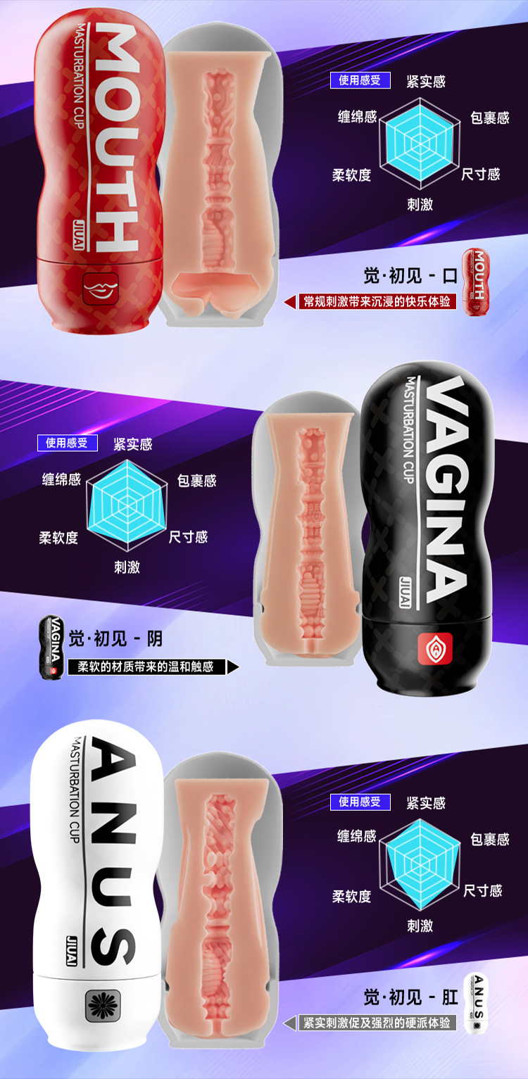 Jiuai Airplane Cup Male Manual Masturbator in TPE and ABS, 16.5 x 7 cm — detail image 14