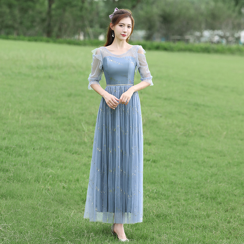 Синий серый [CV Neck Mid -рукав] 008