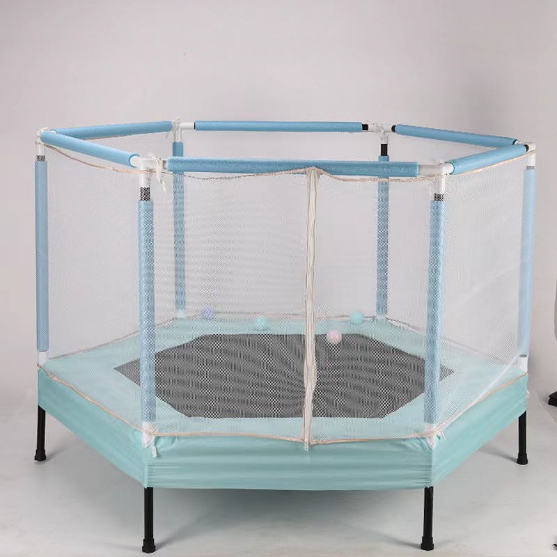 Cama de salto para niños cama de salto doméstica pequeña cama de salto para bebés con barandilla de seguridad cama elástica con tiro