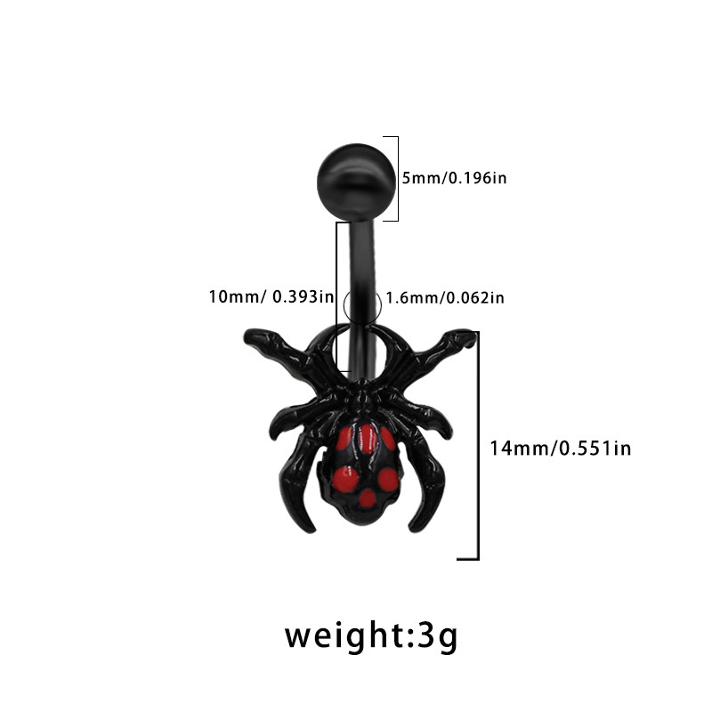 Halloween Bauchnabelpiercing Mit Herzförmigem Zirkonia Dunkel_voghion.com