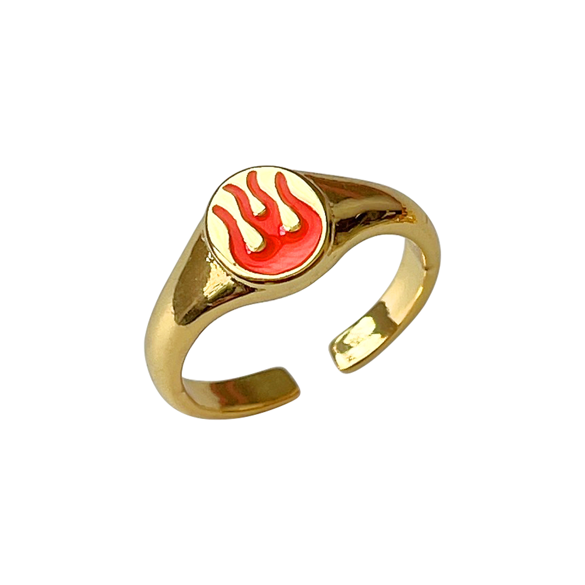 Fashion Flower Copper Enamel Open Ring 1 Piece