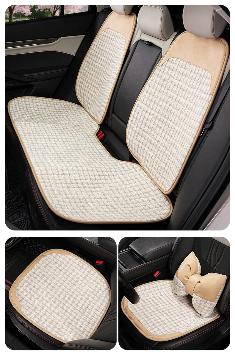 Car Seat Cushion, Suitable for All Seasons, Small Fragrance Style, Comfortable Car Seat Cover, Light Luxury, High-End Feel, Car Decoration Seat Cover