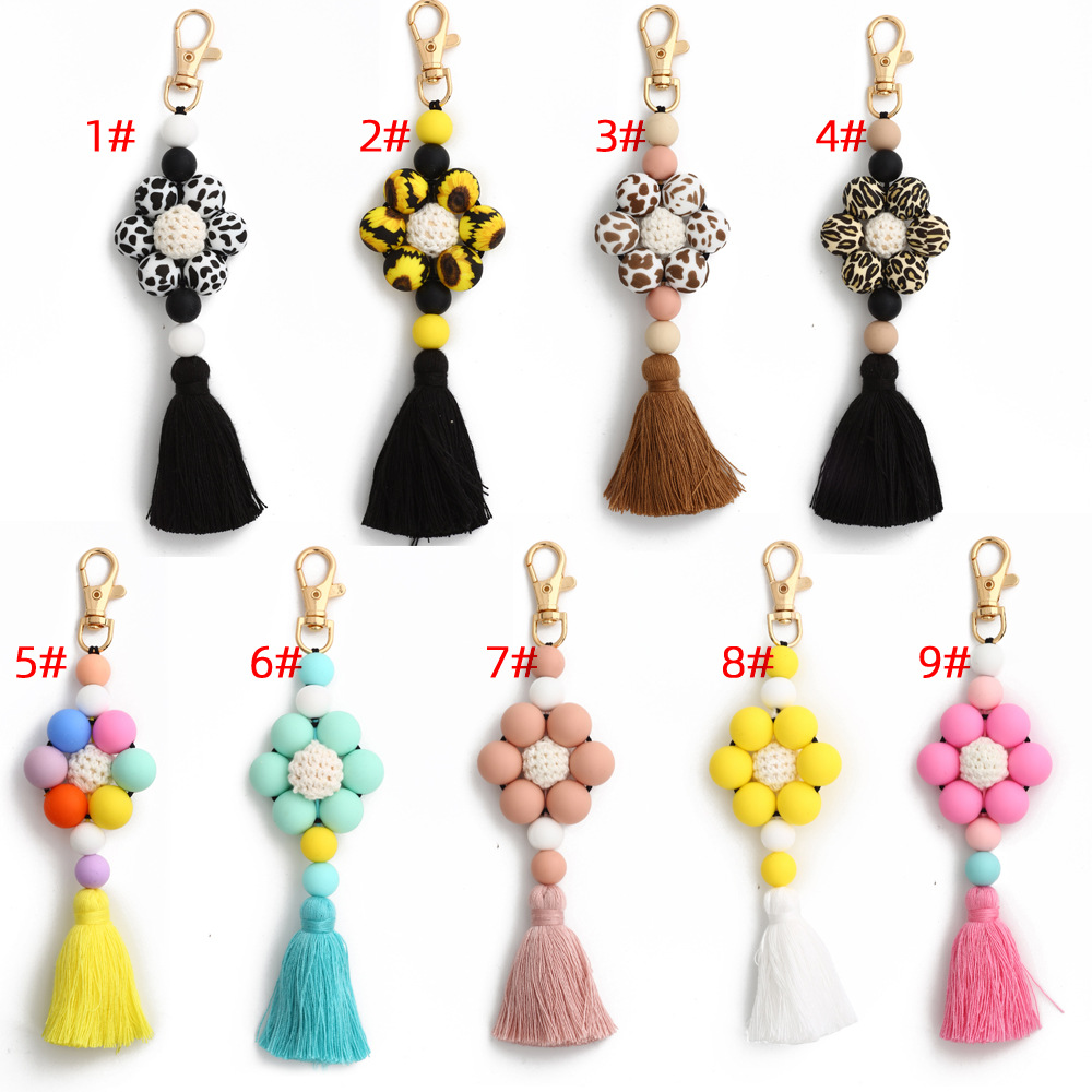 Pastoral Color Block Silica Gel Women's Keychain display picture 1