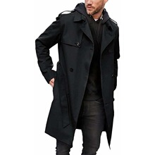T 38806 Casual Solid Color Double Breasted Trench Coat ��ɫ